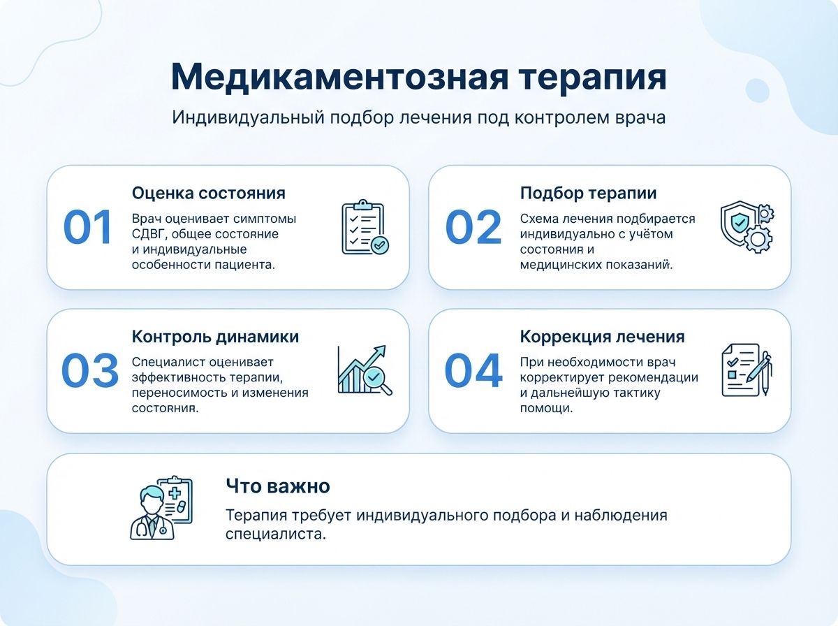 Лечение СДВГ в Раменском у детей и взрослыхинфографика